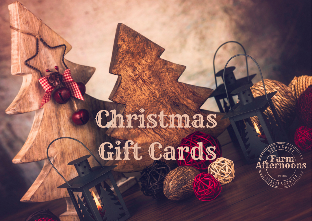 Rustic wooden christmas tree background with Christmas Gift Card text