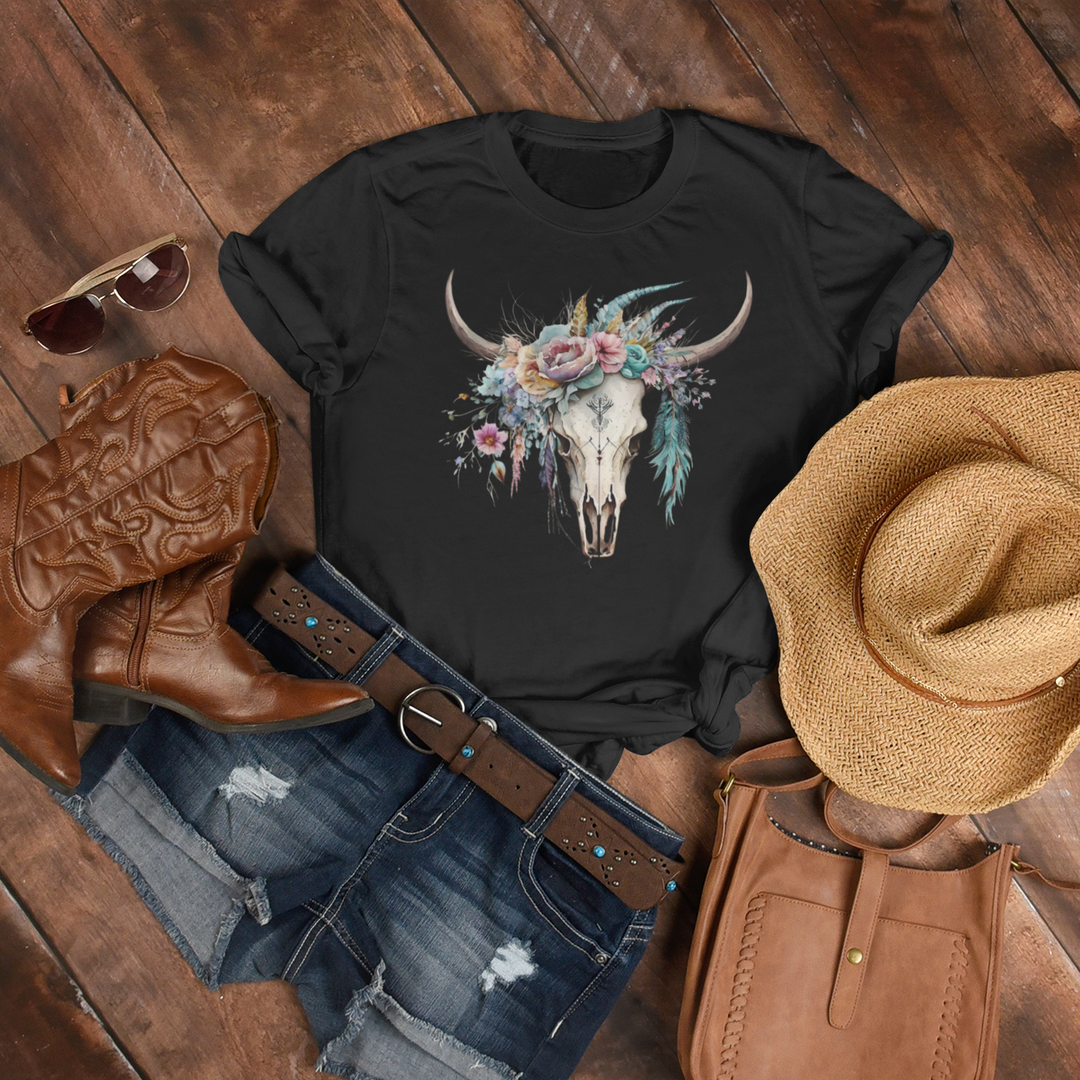 Boho Bull Skull Tees