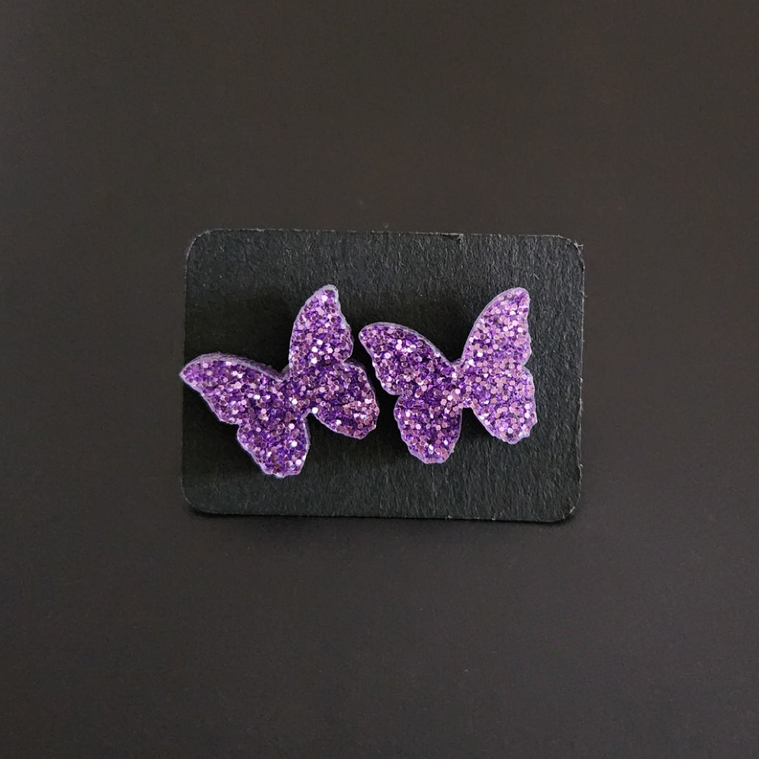 Glitter Butterfly Studs - [farm_afternoons]