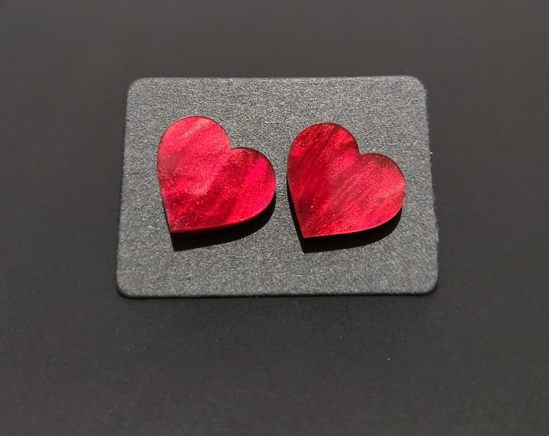 Marbled Heart Studs - [farm_afternoons]