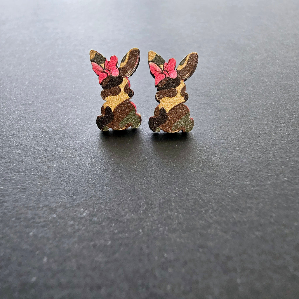 Patterned Bunny Studs - [farm_afternoons]