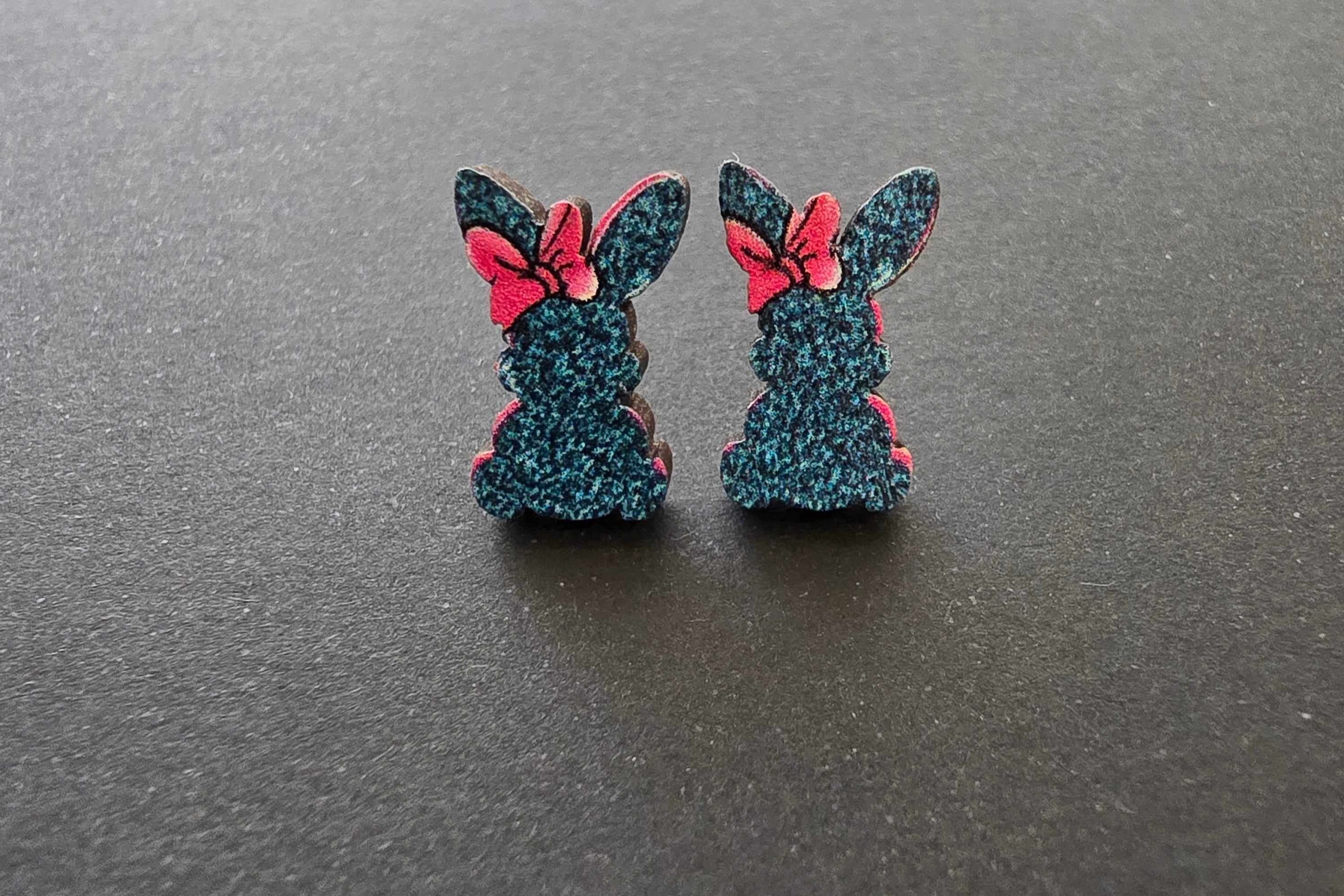 Patterned Bunny Studs - [farm_afternoons]
