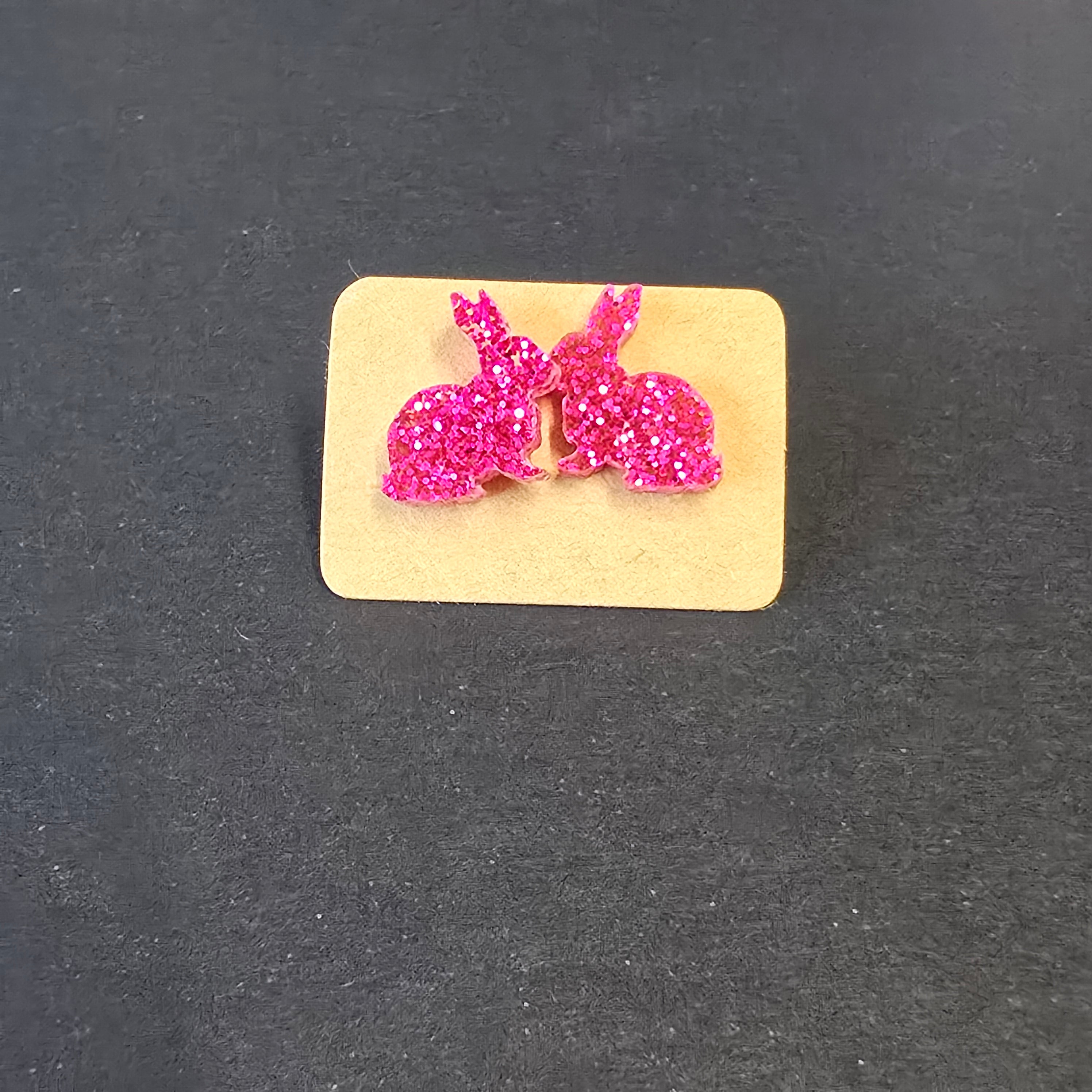Glitter Bunny Studs - [farm_afternoons]