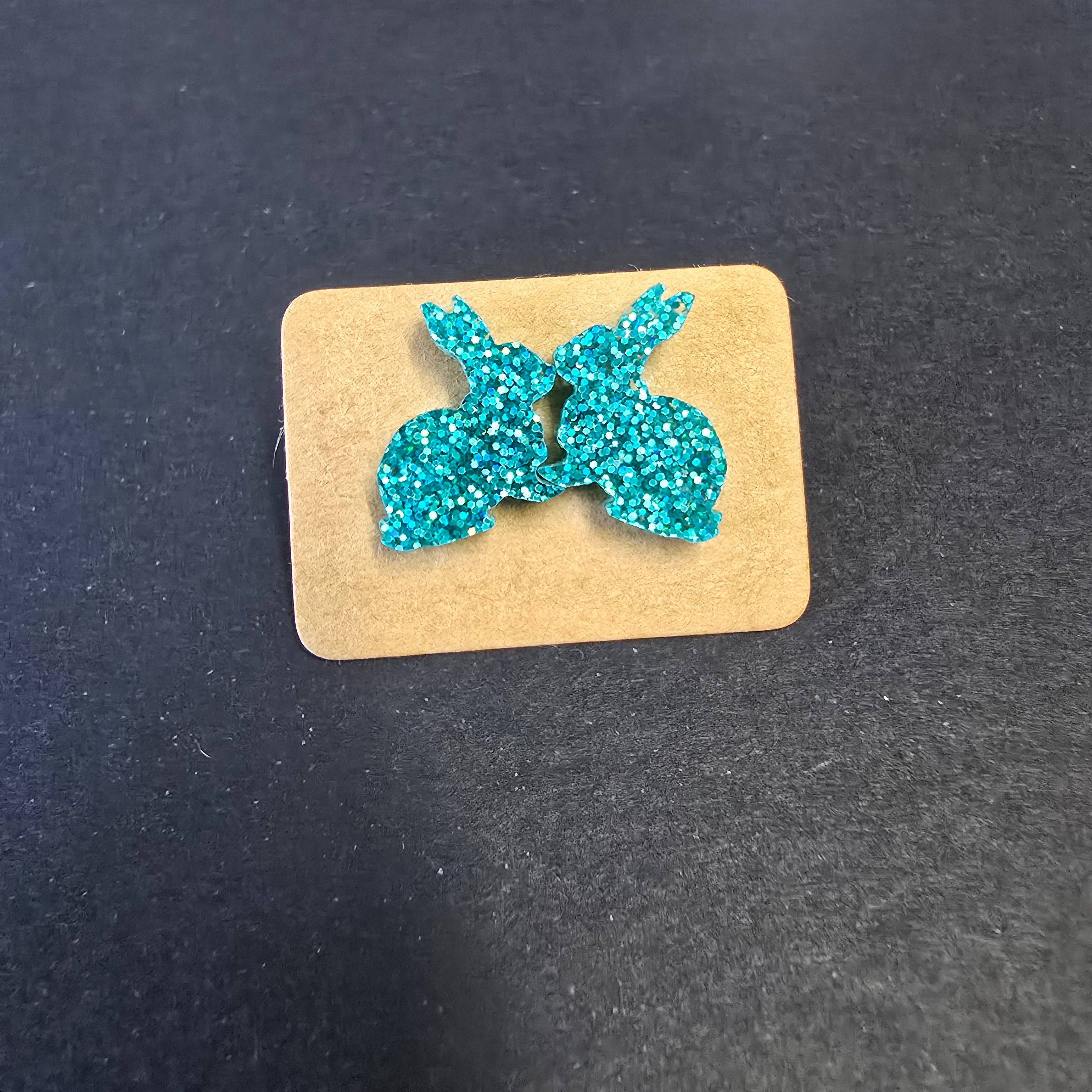 Glitter Bunny Studs - [farm_afternoons]