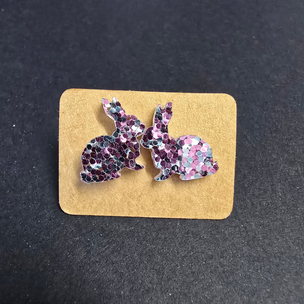 Glitter Bunny Studs - [farm_afternoons]