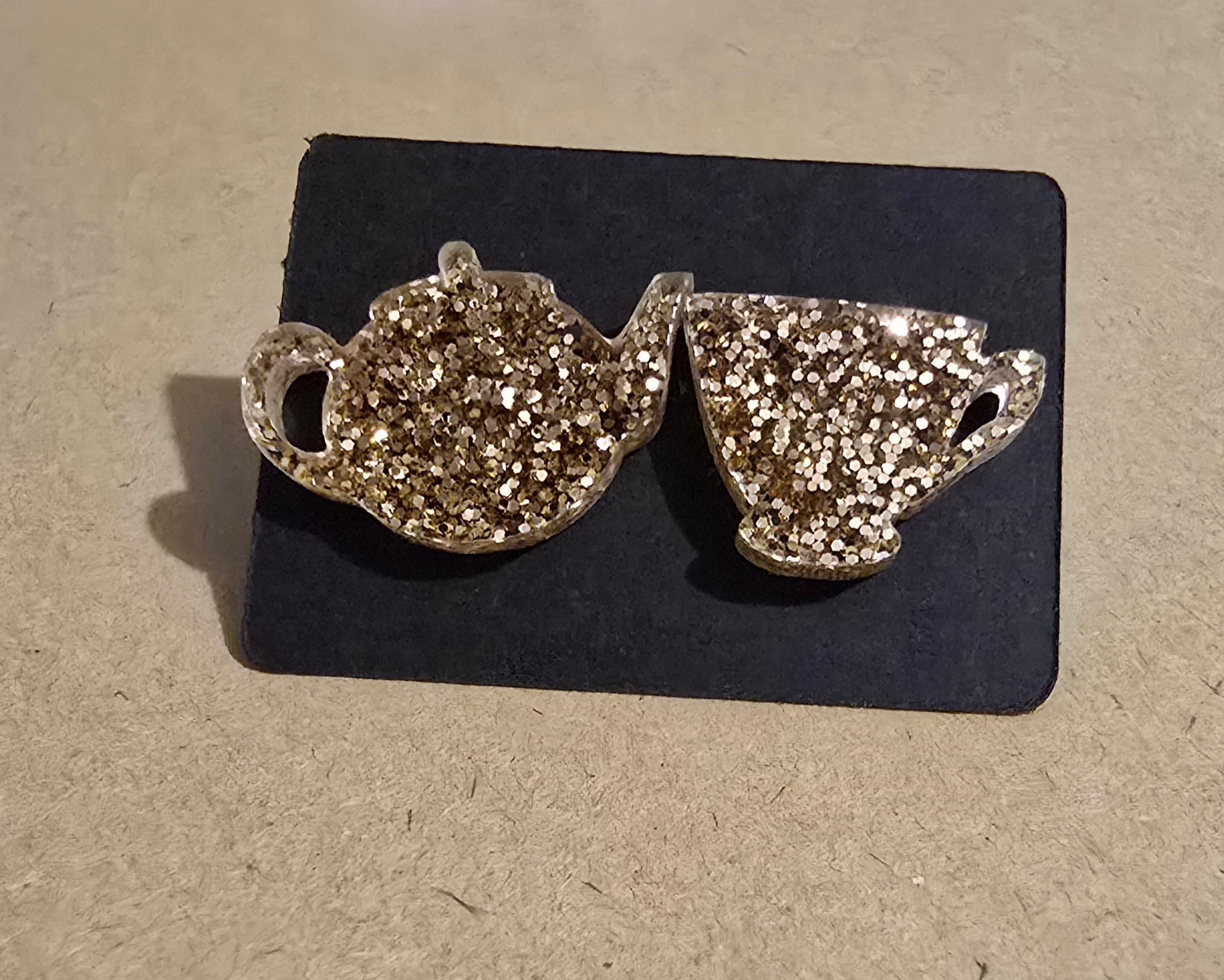 Glitter TeaPot and Cup Studs - [farm_afternoons]