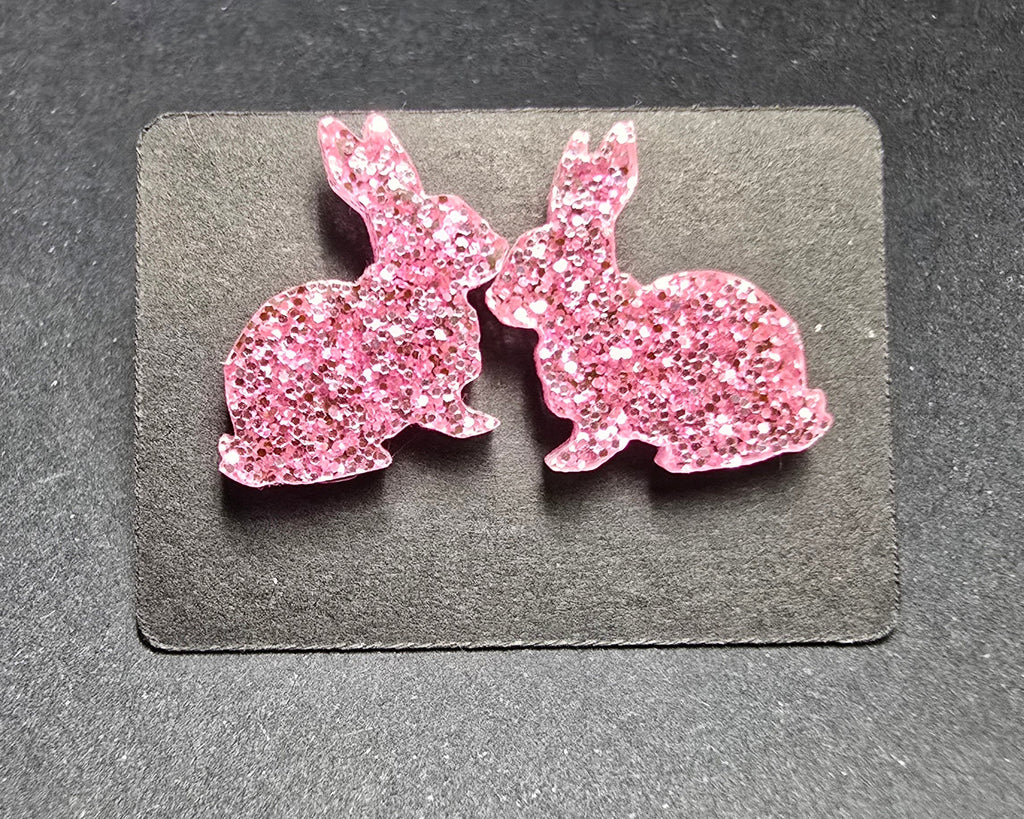 Glitter Bunny Studs - [farm_afternoons]