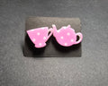 Polka Dot TeaPot and Cup Studs - [farm_afternoons]
