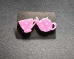 Polka Dot TeaPot and Cup Studs - [farm_afternoons]