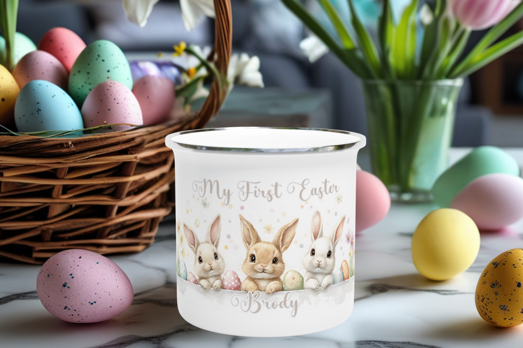 Baby Personalised Enamel Mug - [farm_afternoons]