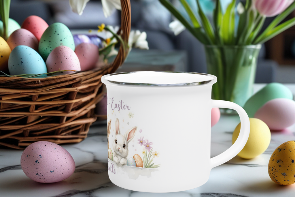 Baby Personalised Enamel Mug - [farm_afternoons]