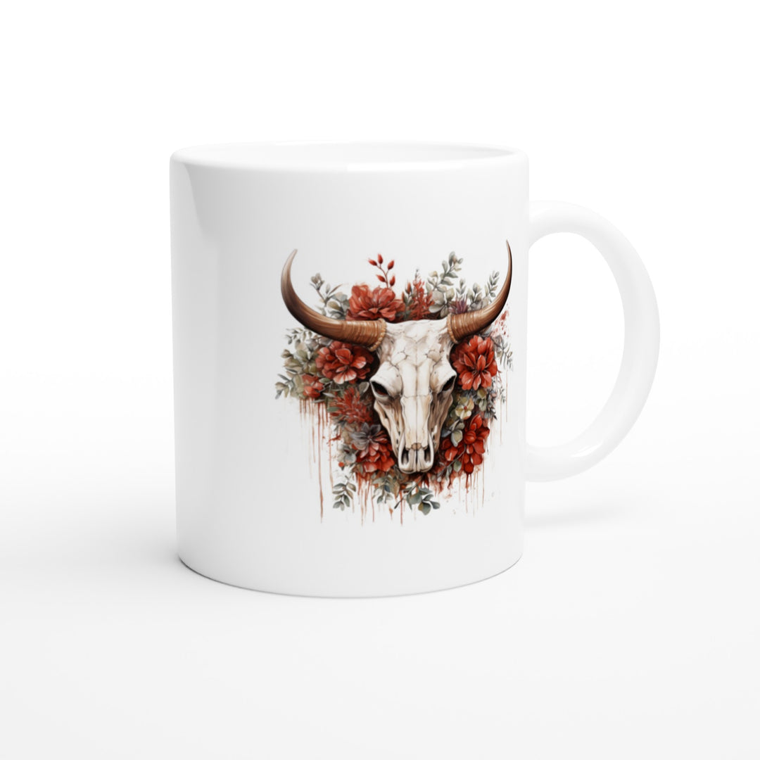 Vintage Xmas Bull Skull Mug - [farm_afternoons]