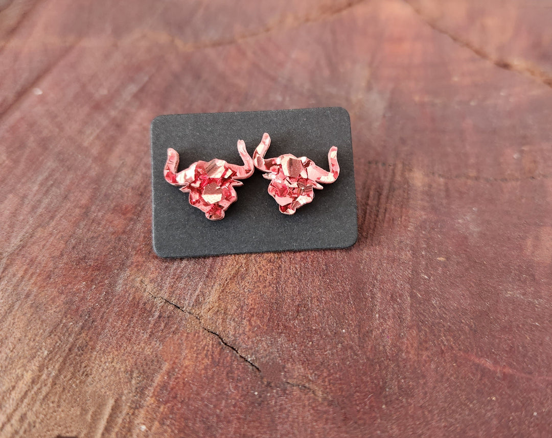 Opal Bull Head Studs - [farm_afternoons]