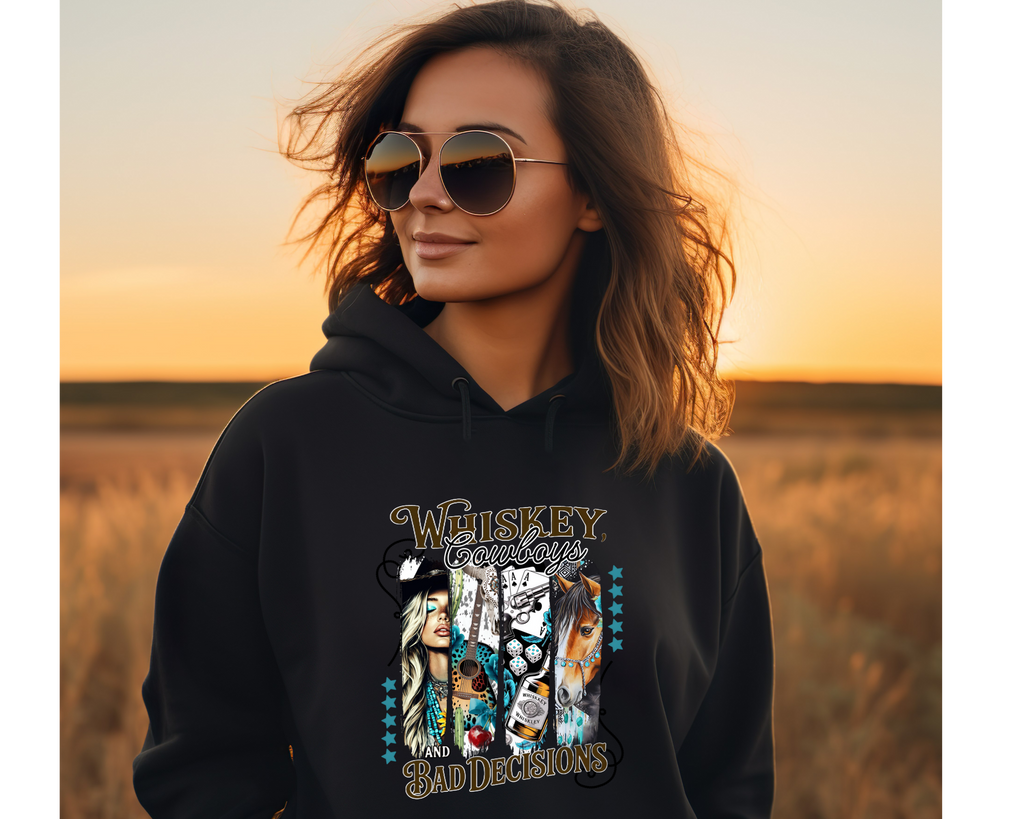 Whiskey Cowboys and Bad Decisions Hoodie