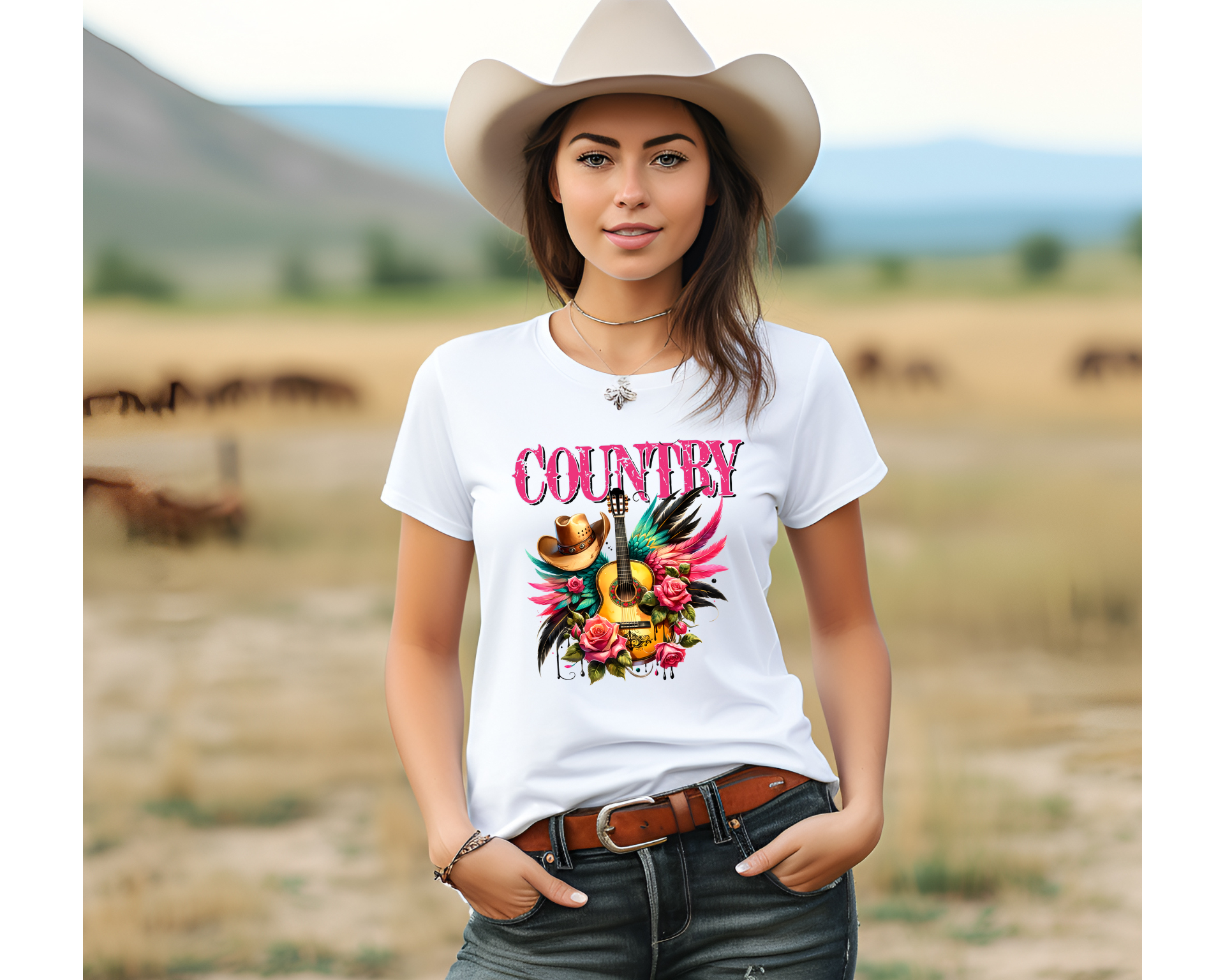 Womens Country Music TShirt - [farm_afternoons]