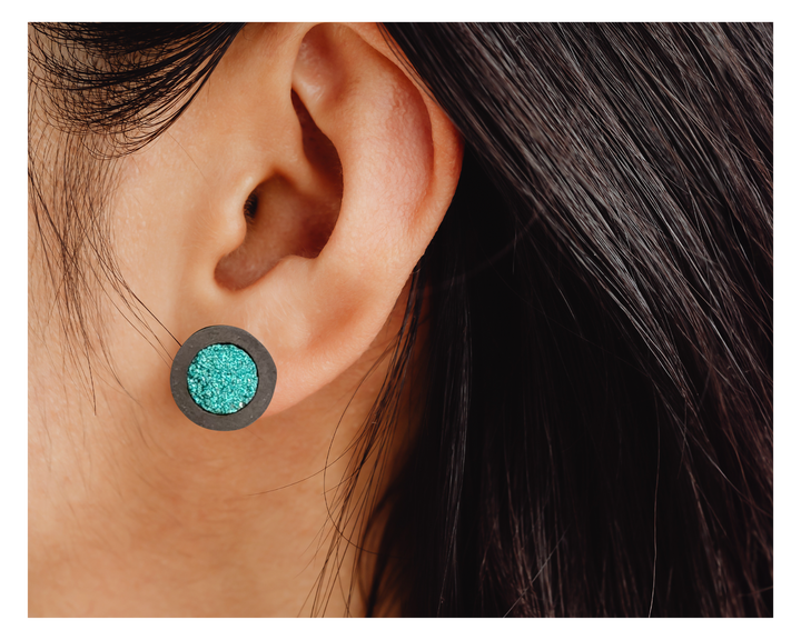 Teal Druzie Studs - [farm_afternoons]