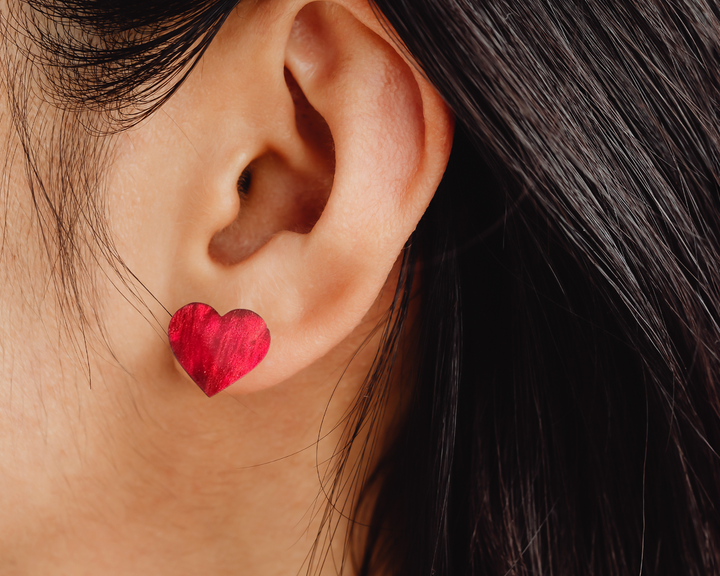 Marbled Heart Studs - [farm_afternoons]