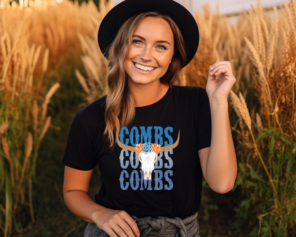 Women's Denium Combs T-Shirt - [farm_afternoons]