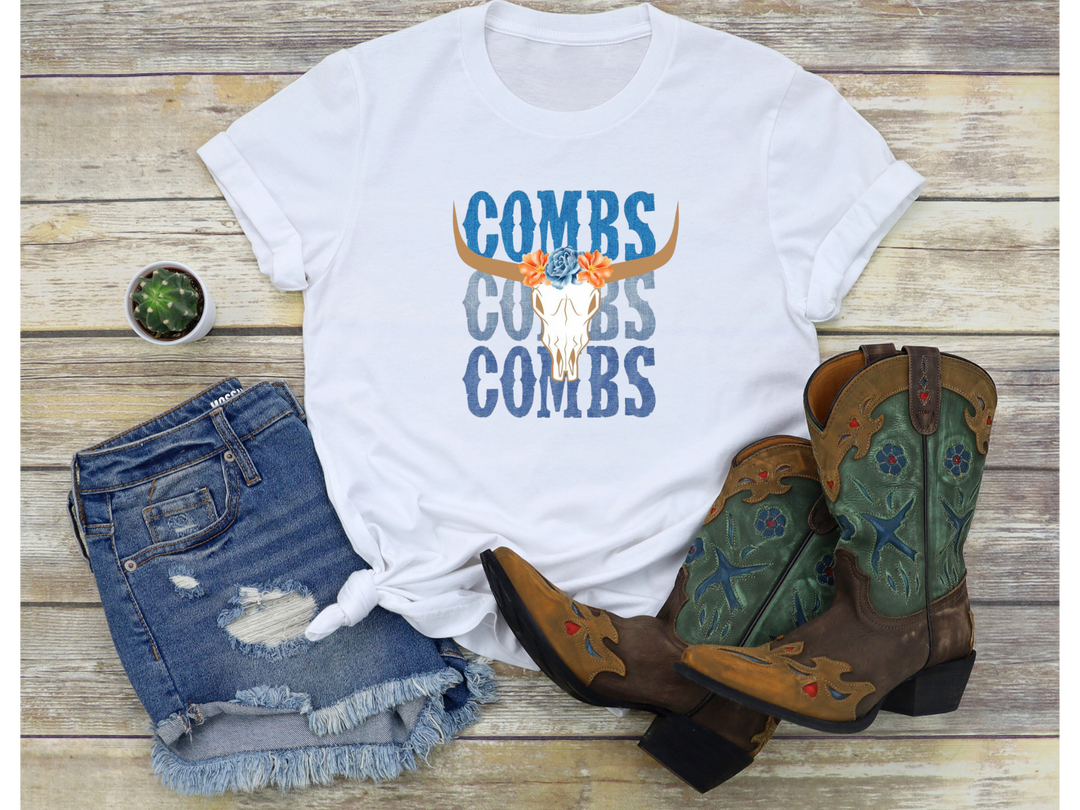 Women's Denium Combs T-Shirt - [farm_afternoons]