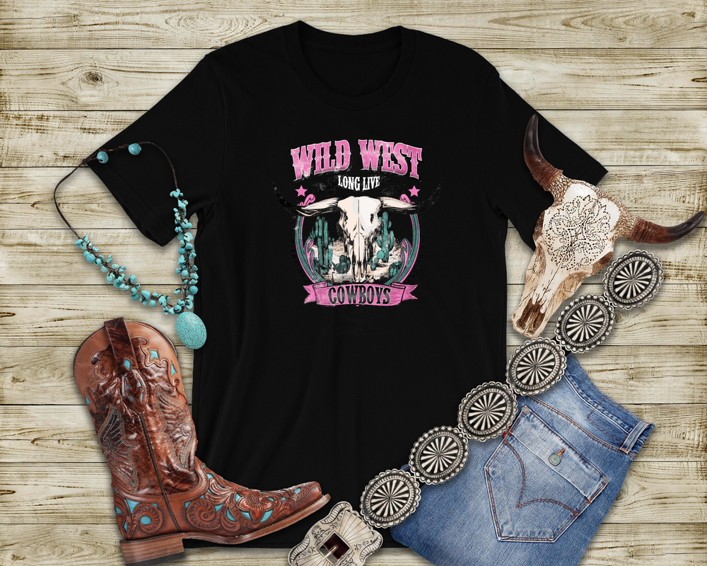 Women's Pink Wild West Tee - [farm_afternoons]