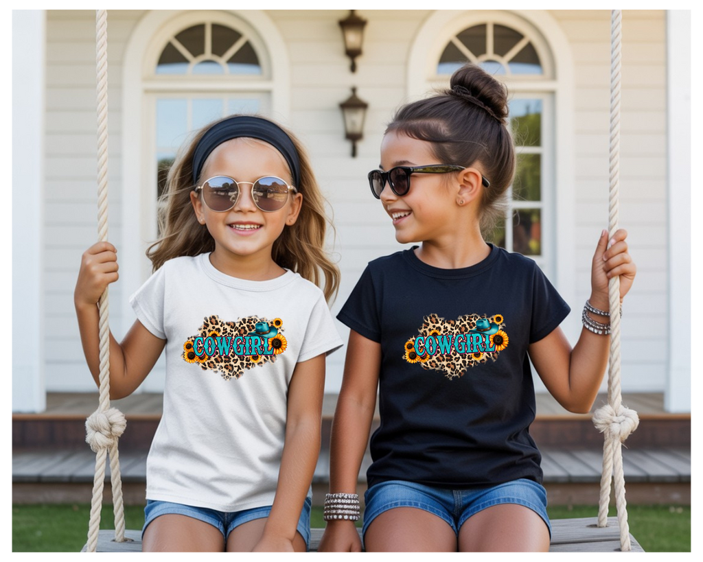 Girls Leopard Cowgirl T-shirt