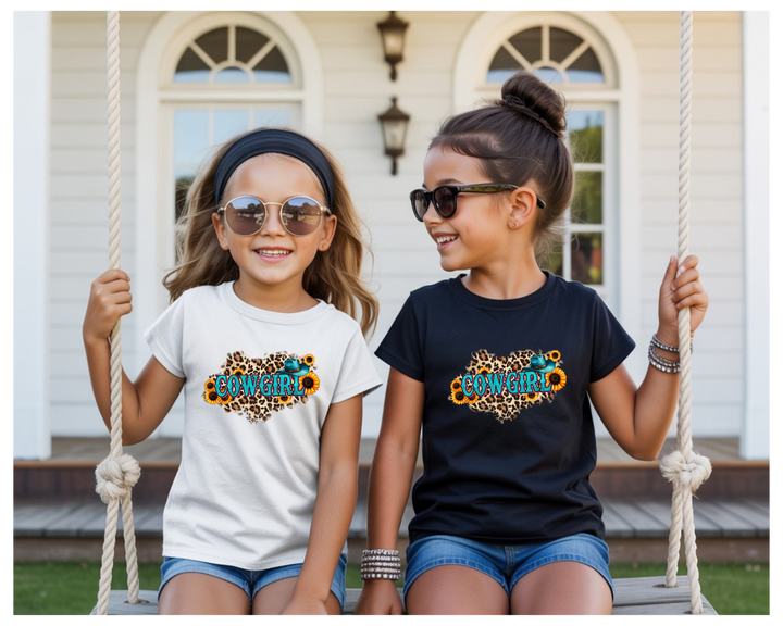 Girls Leopard Cowgirl T-shirt