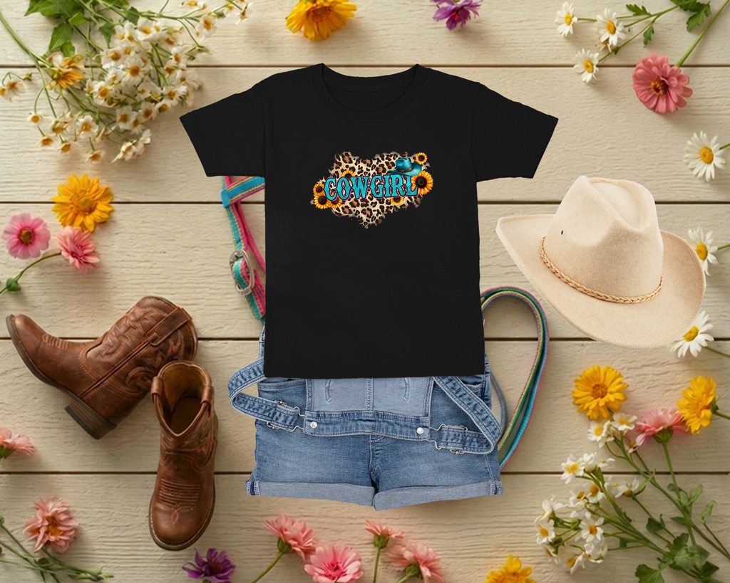 Girls Leopard Cowgirl T-shirt
