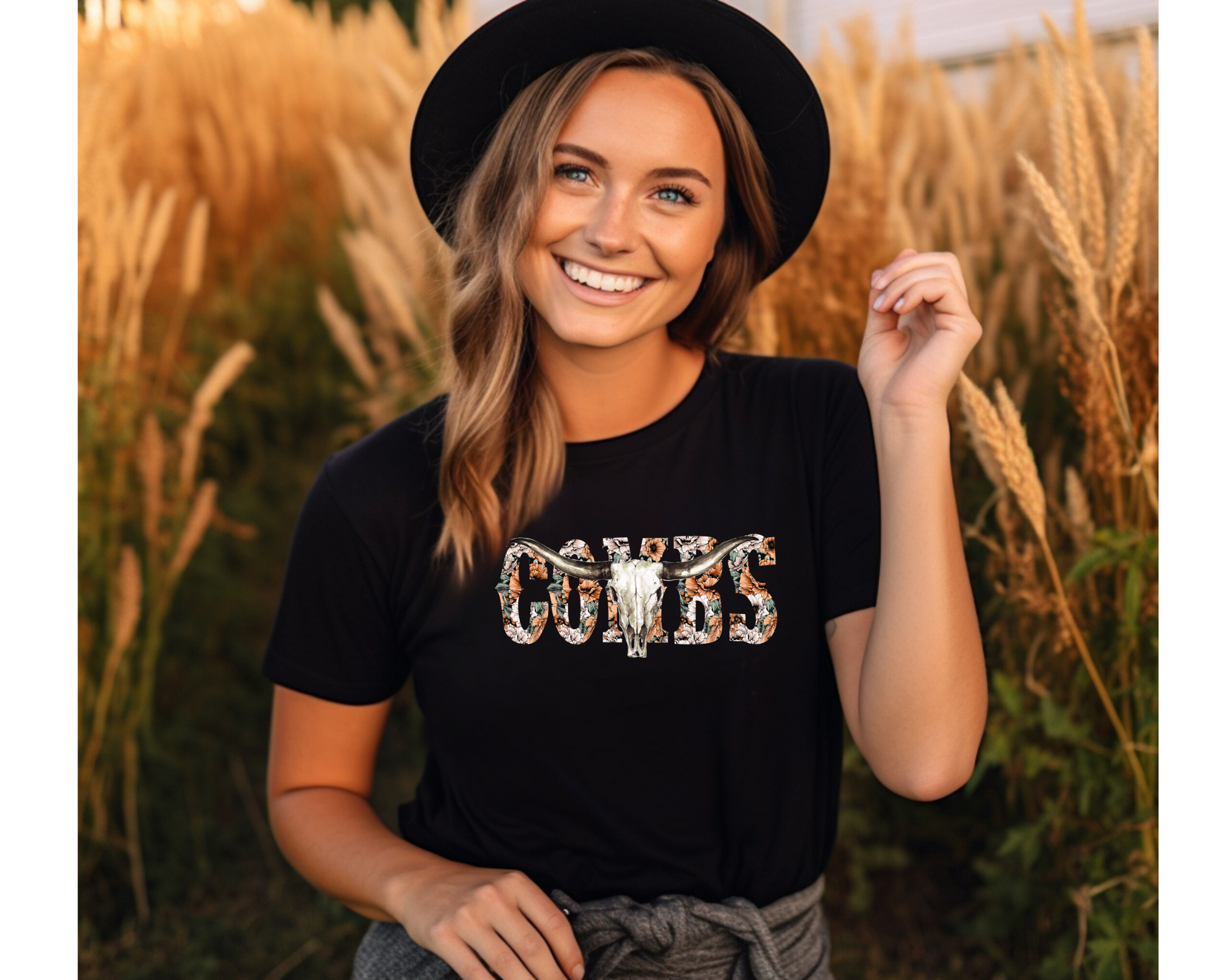 Women's Floral Combs Tee - [farm_afternoons]
