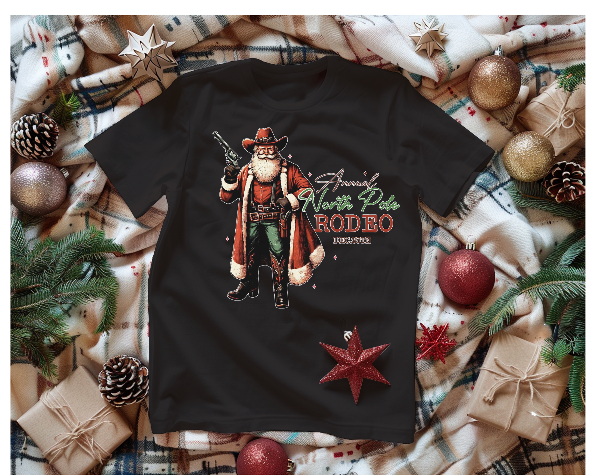 Men's Santa Rodeo T-Shirt - [farm_afternoons]