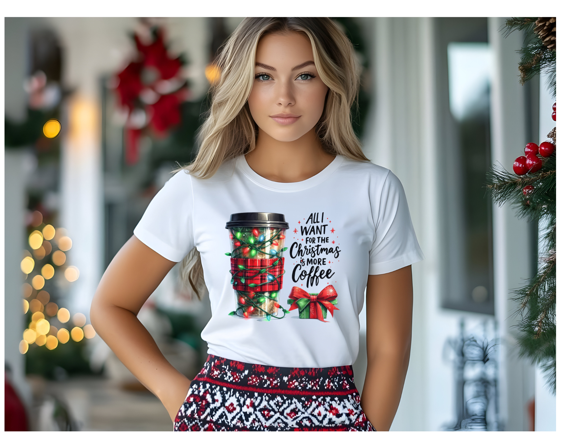 Women's Christmas Coffee Tee - [farm_afternoons]