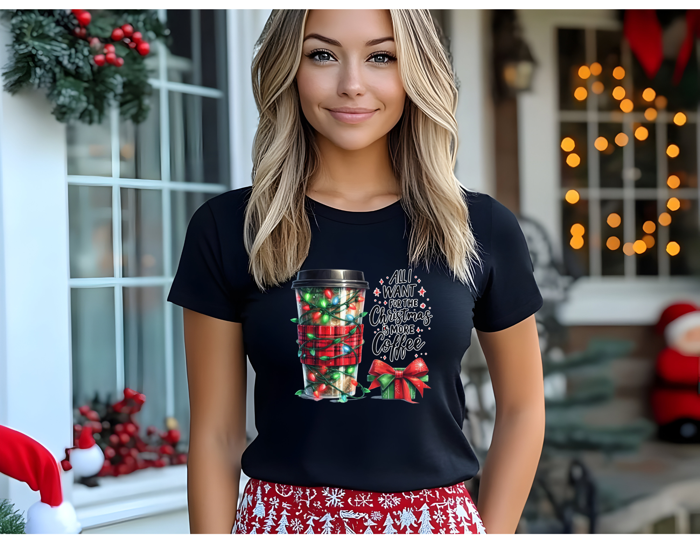 Women's Christmas Coffee Tee - [farm_afternoons]