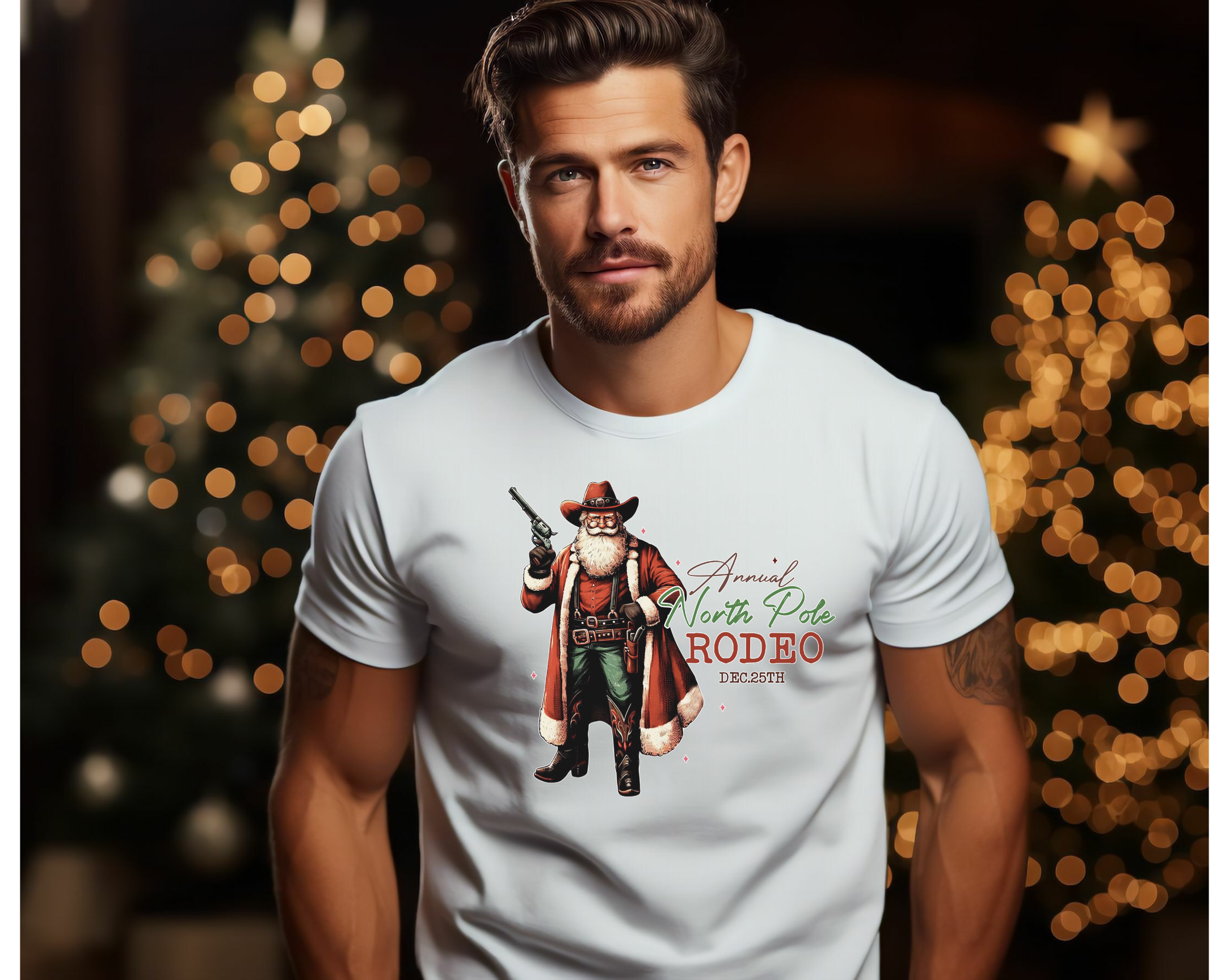 Men's Santa Rodeo T-Shirt - [farm_afternoons]