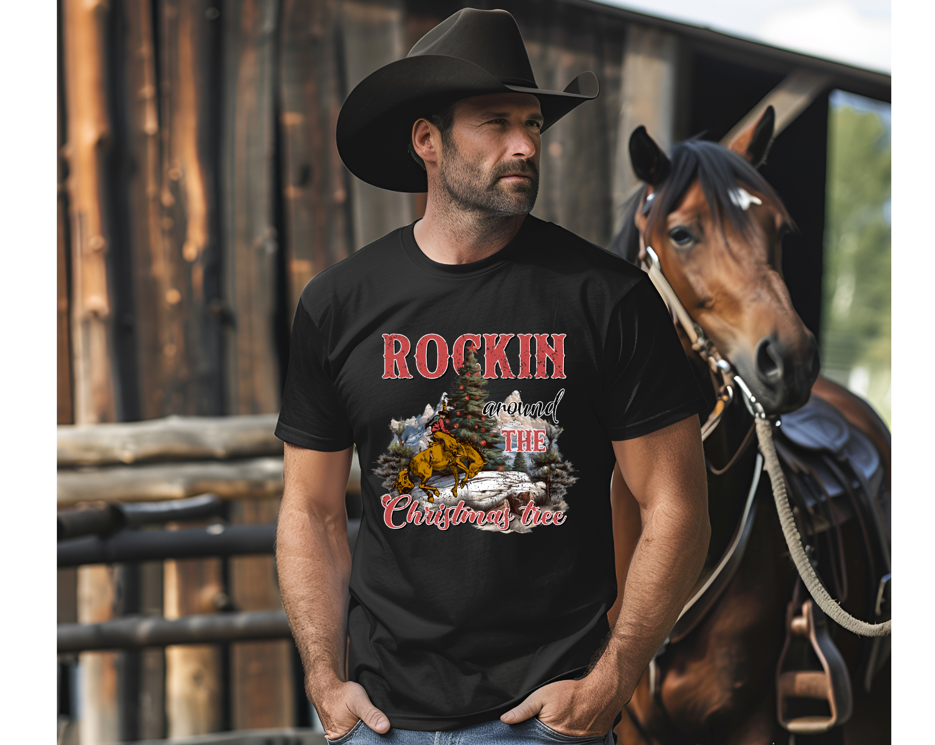 Mens Rockin Around T-Shirt - [farm_afternoons]