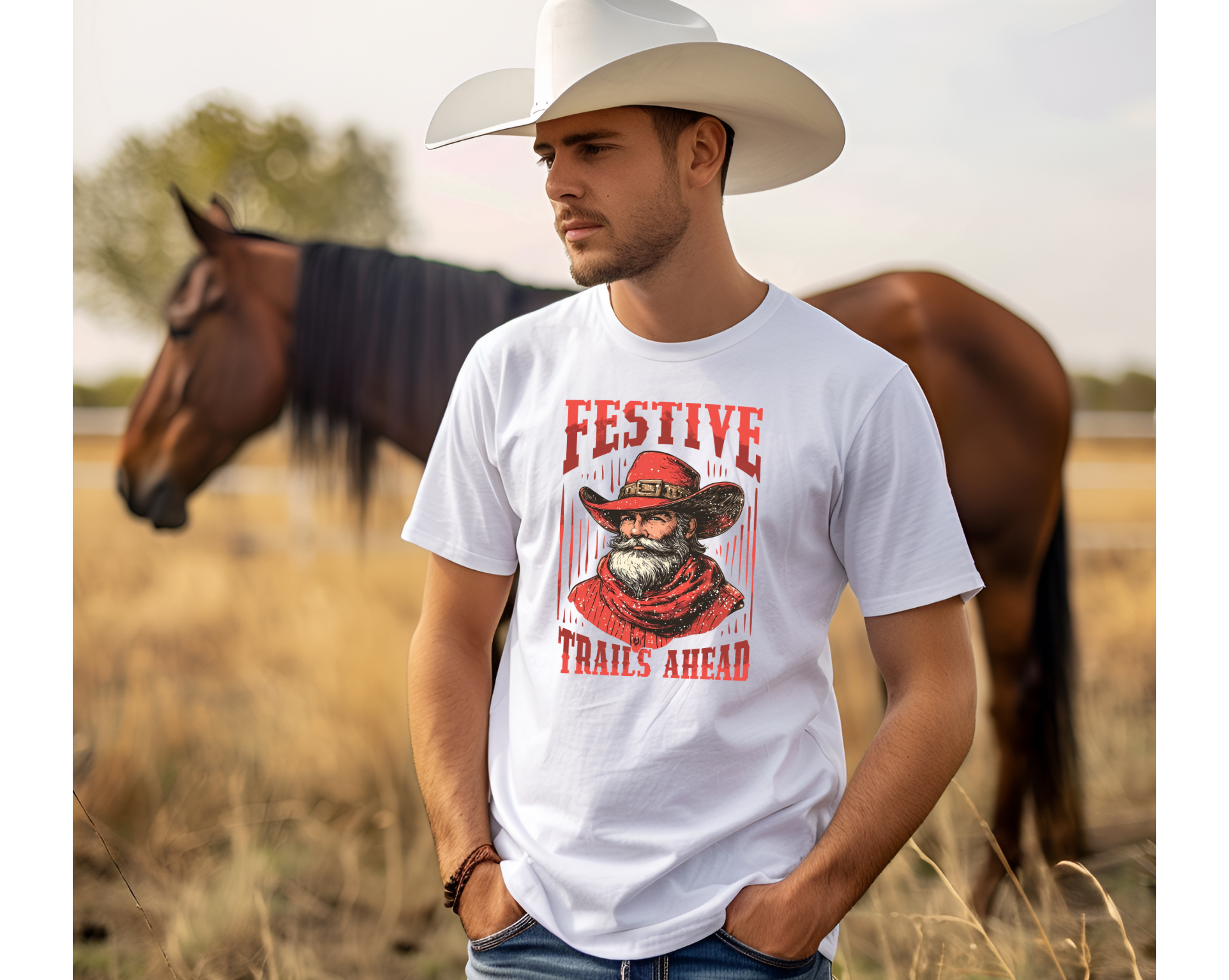 Men's Festive Trails T-Shirt - [farm_afternoons]
