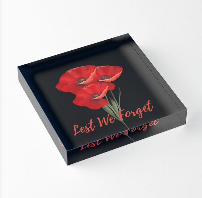 Lest We Forget Acrylic Block