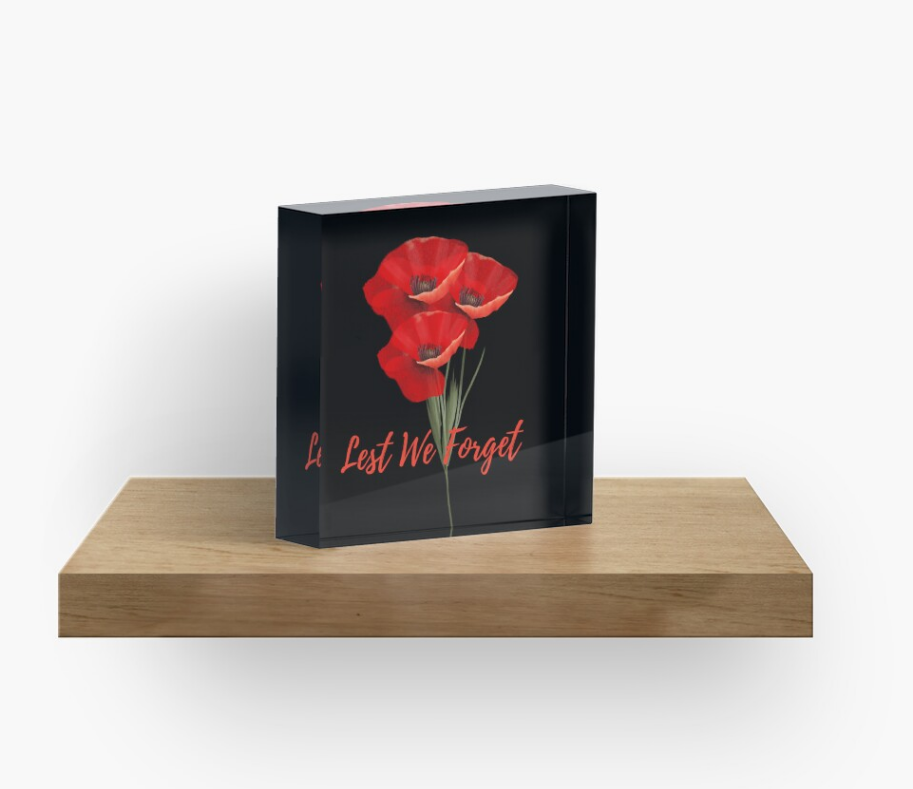 Lest We Forget Acrylic Block