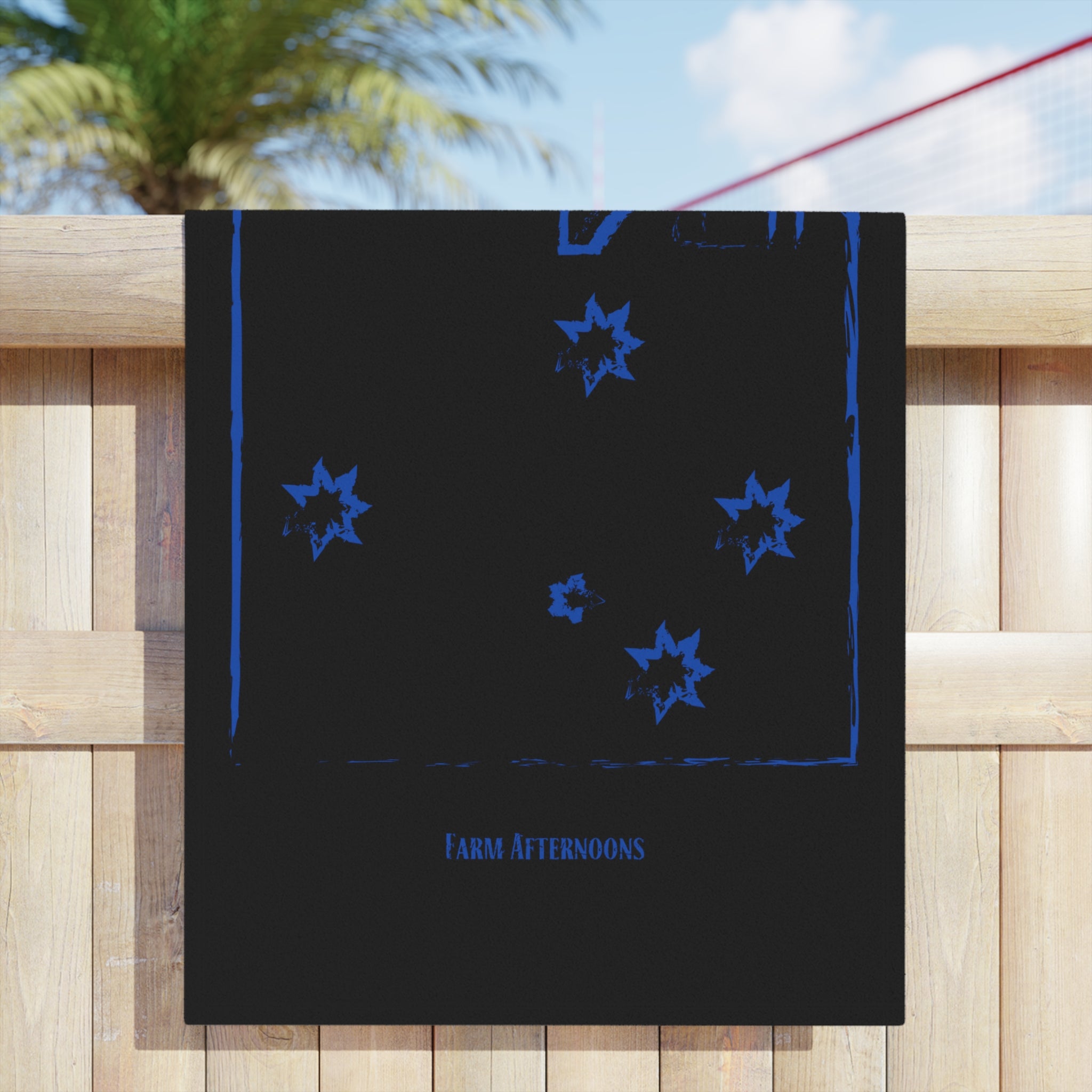 Blue Distressed Australia Beach Towel - [farm_afternoons]
