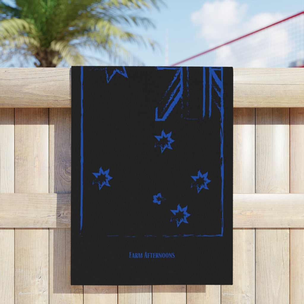 Blue Distressed Australia Beach Towel - [farm_afternoons]