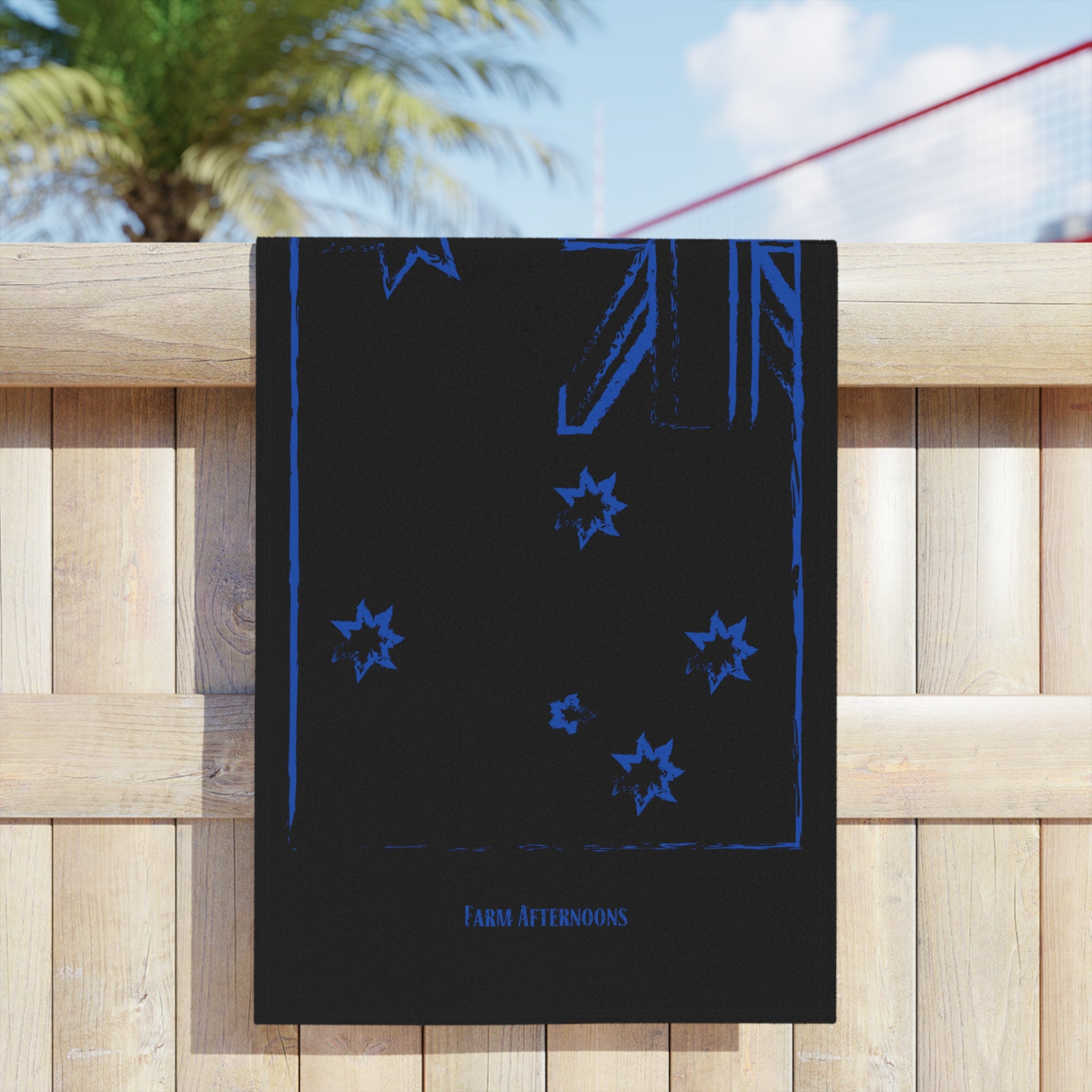 Blue Distressed Australia Beach Towel - [farm_afternoons]