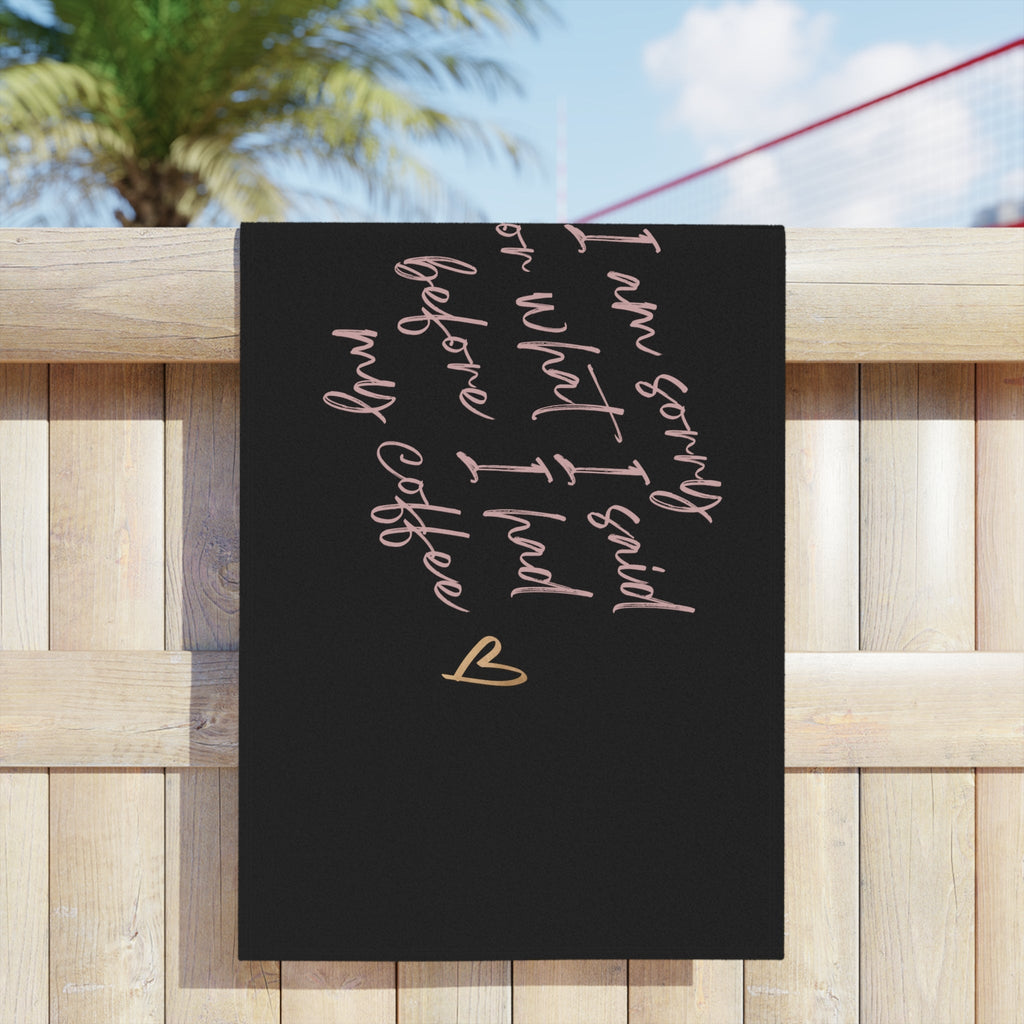I'm Sorry Beach Towel - [farm_afternoons]