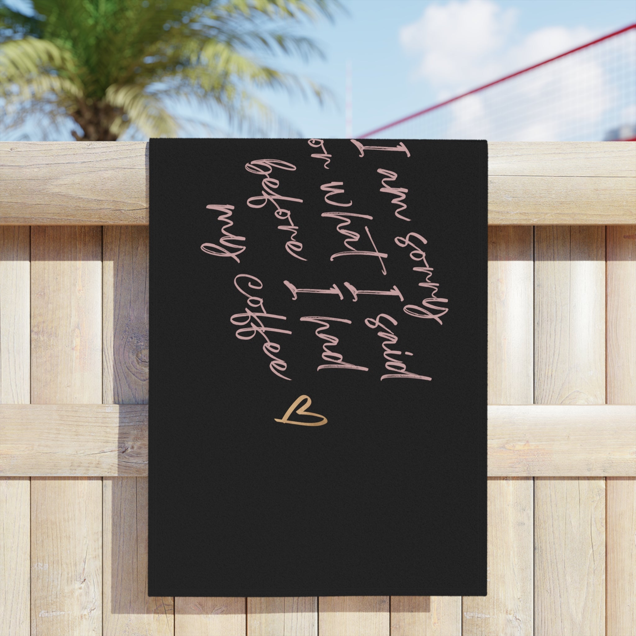 I'm Sorry Beach Towel - [farm_afternoons]