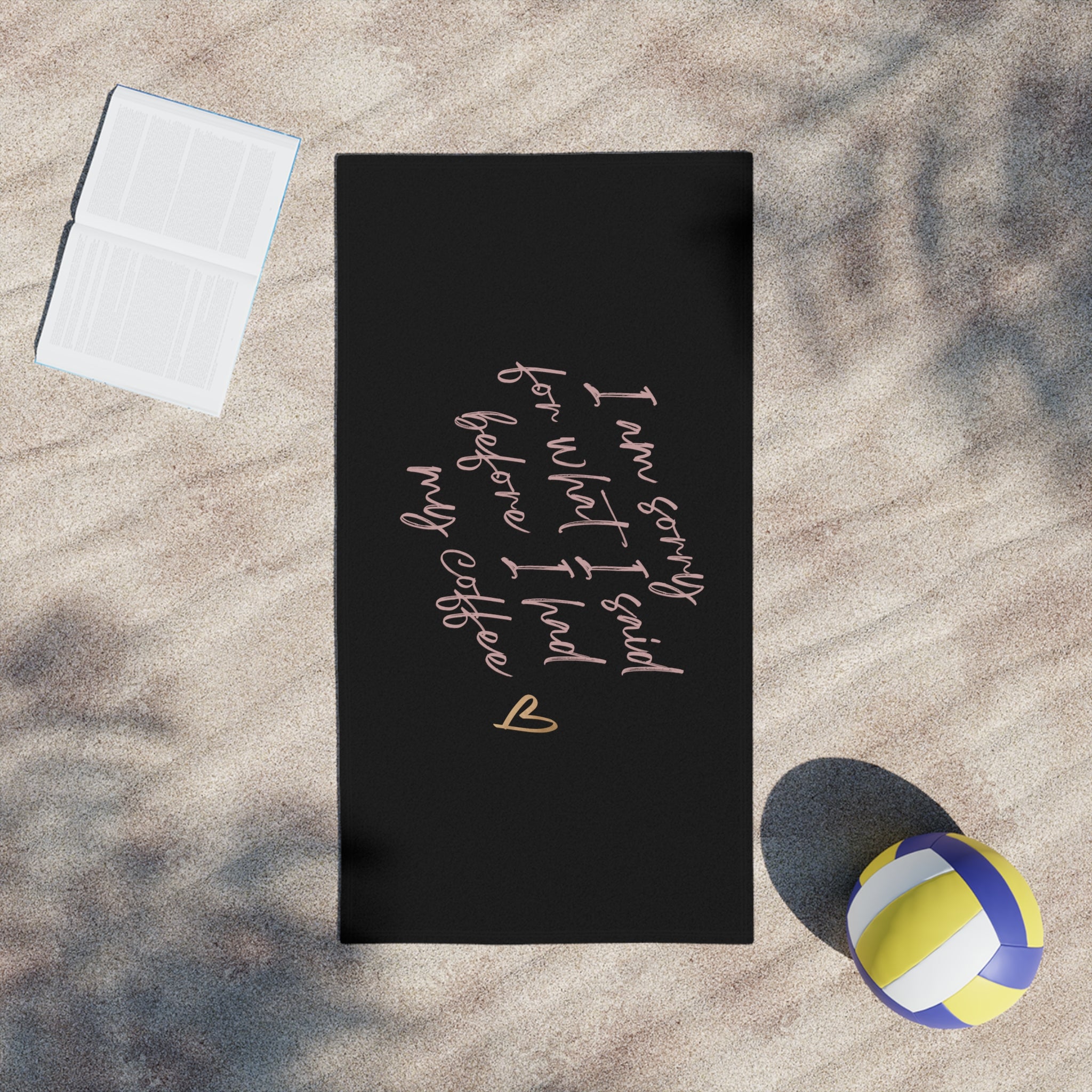 I'm Sorry Beach Towel - [farm_afternoons]