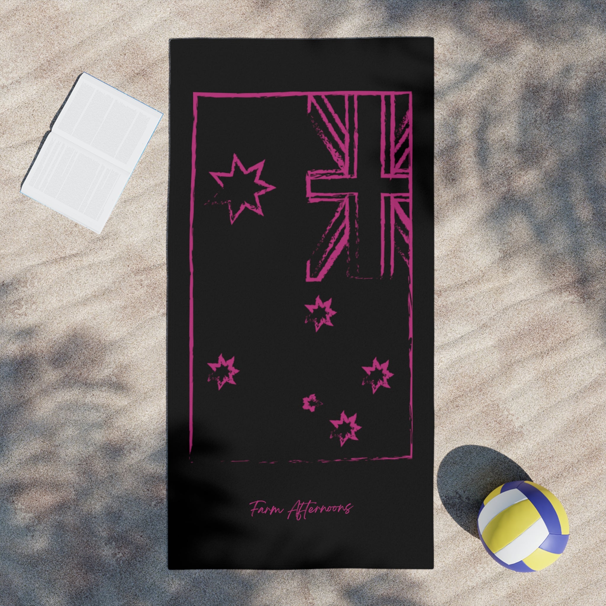 Pink Beach Towel - [farm_afternoons]