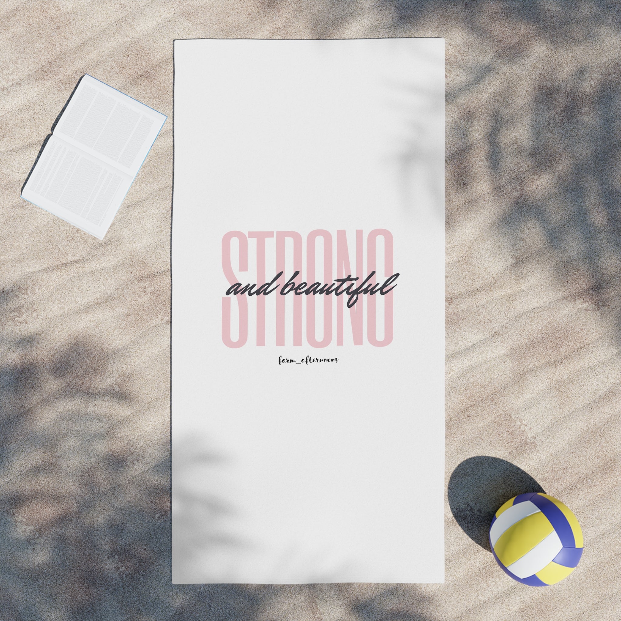 Strong & Beautiful Beach Towel - [farm_afternoons]