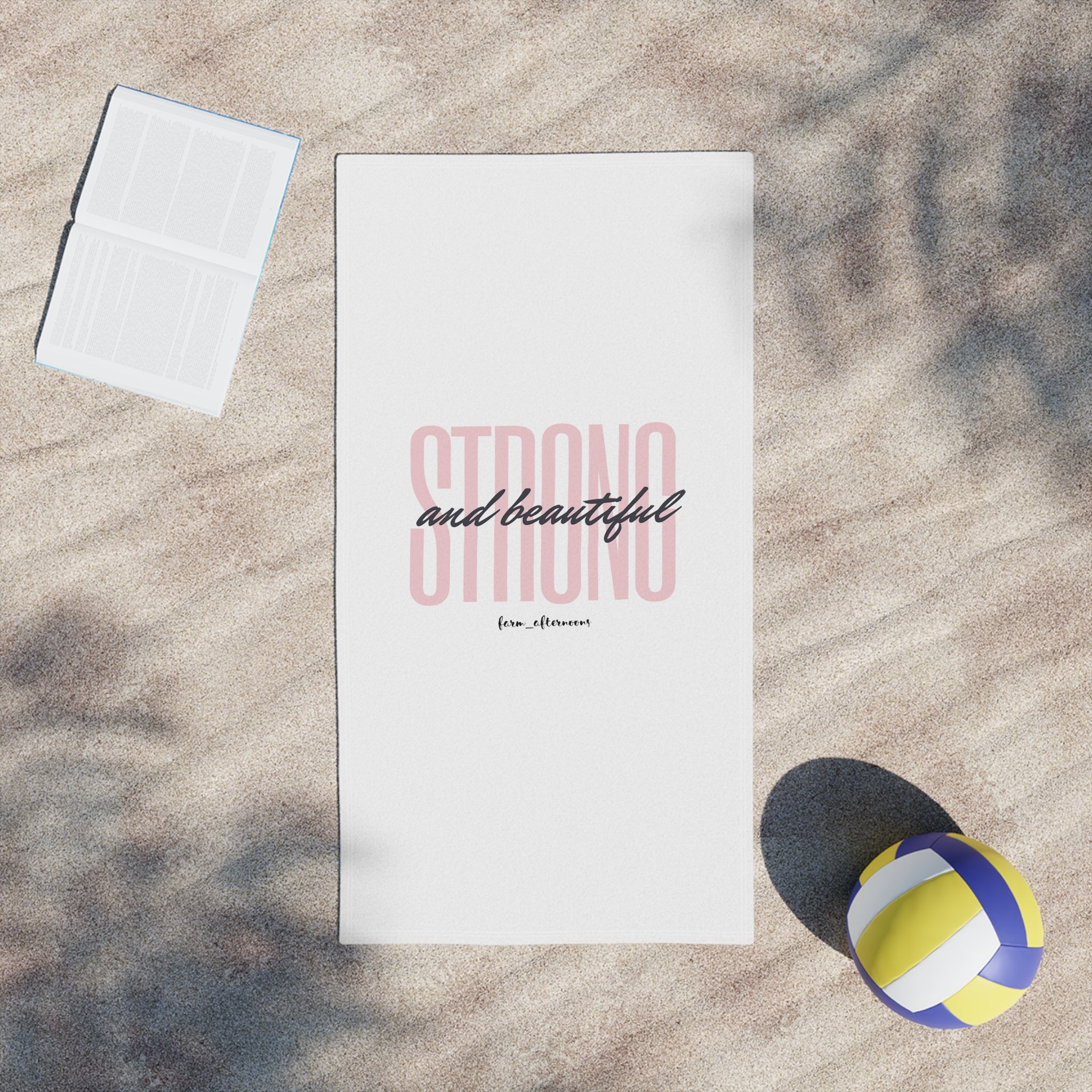 Strong & Beautiful Beach Towel - [farm_afternoons]