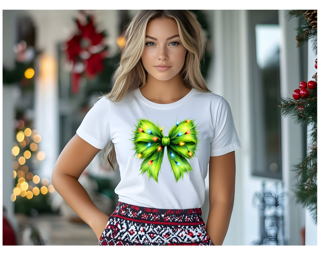 Women's Green Christmas Bow