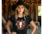 Vintage Xmas Bull Skull Tee - [farm_afternoons]
