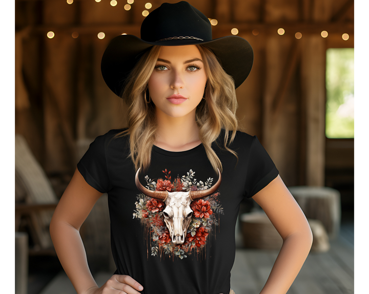 Vintage Xmas Bull Skull Tee