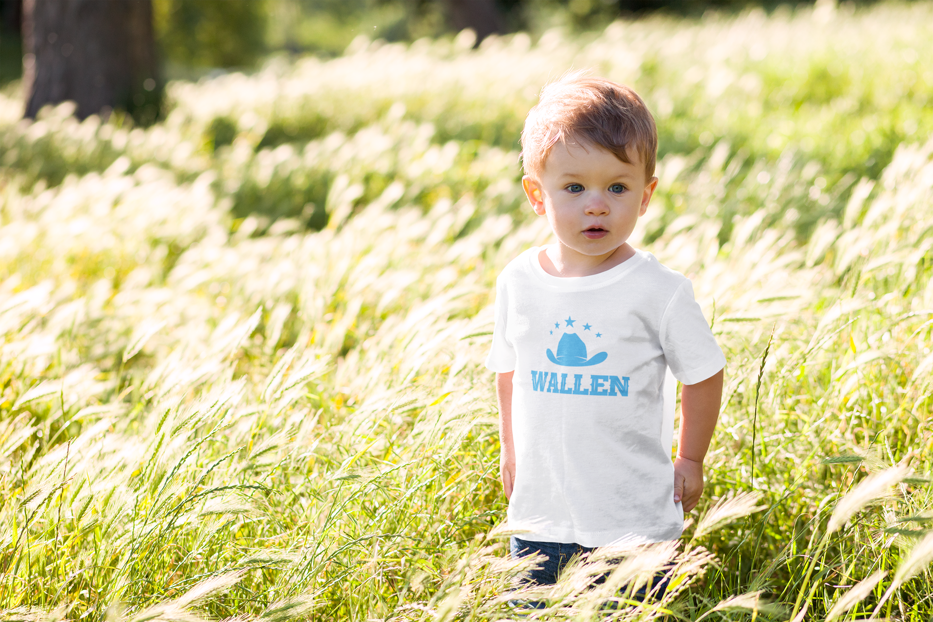 Baby Blue Wallen T-shirt - [farm_afternoons]
