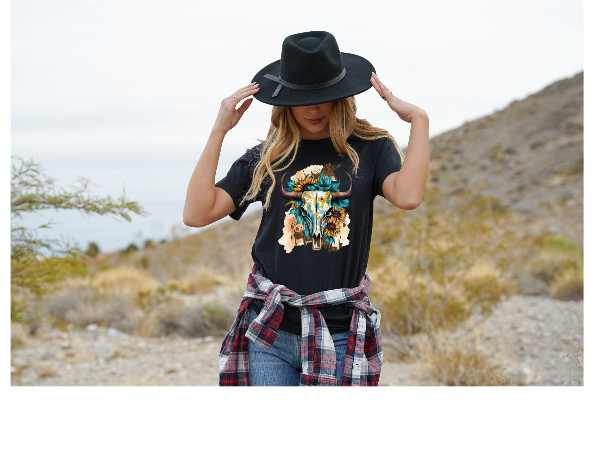 Women's Western BullSkull Tee - [farm_afternoons]